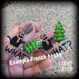 Black cat christmas tree earrings-Yule earrings Hot on Sale