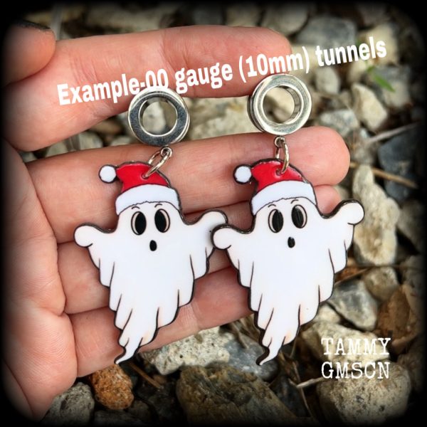 Christmas ghost tunnel earrings-Christmas earrings Fashion