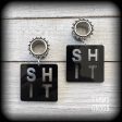 Swear word-Cuss word-Shit tunnel earrings Fashion