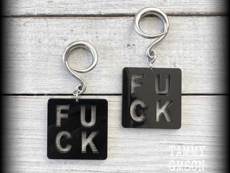 Swear word gauged earrings-Cuss words earrings Online now