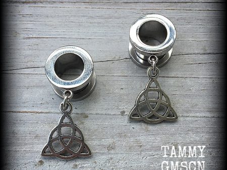 Triquetra tunnel earrings For Cheap