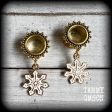 Snowflake tunnel earrings-Christmas earrings For Cheap