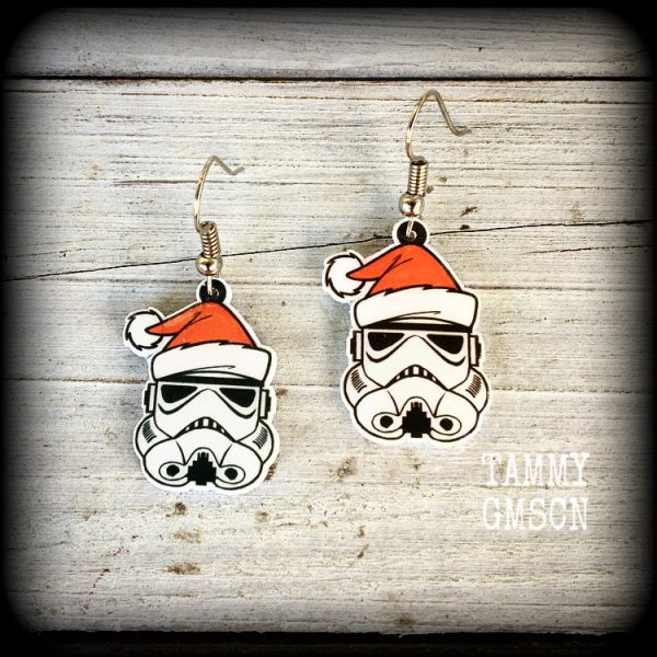 Storm trooper earrings-Star Wars Christmas earrings Fashion