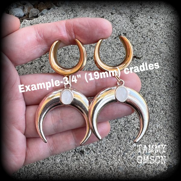 DIY Rose gold cradle hooks for stretched ears Cheap