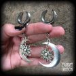 Sun and moon gauged earrings Supply