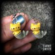 Mercat earrings-Kawaii mermaid cat earrings Discount