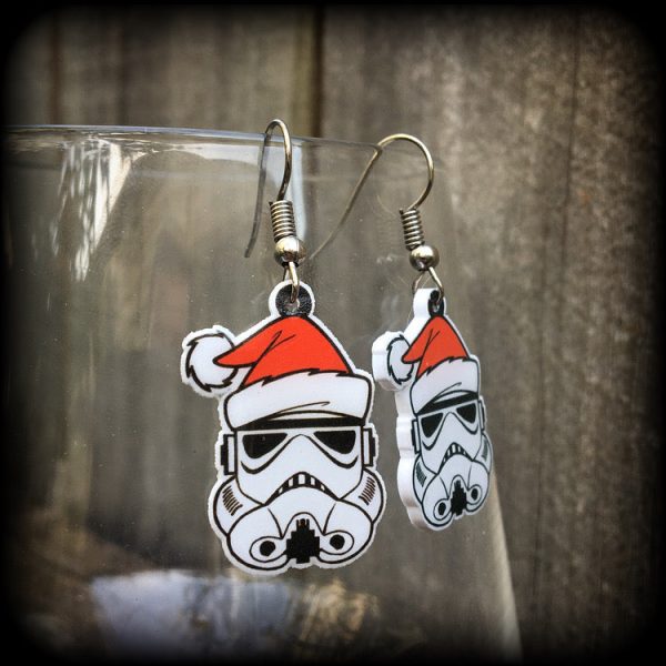 Storm trooper earrings-Star Wars Christmas earrings Fashion