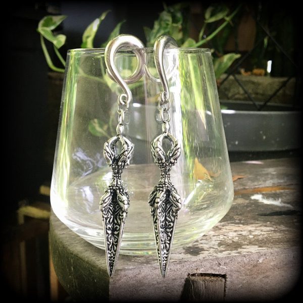 Vajra dagger ear weights-Gauged earrings Supply