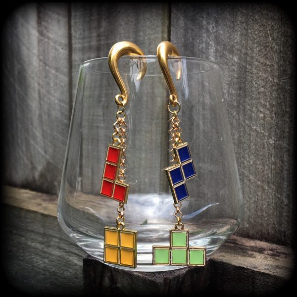 Tetris earrings-Ear hangers Hot on Sale