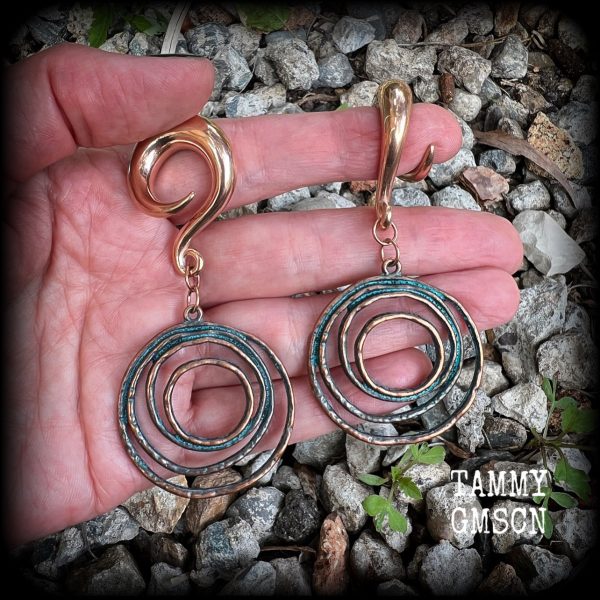 Sea hag ‘Vertigo’ spiral gauged earrings-Ocean rip Online now