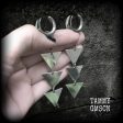 Triple triangle gauged earrings For Sale