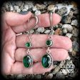 Emerald green gemstone gauged earrings-Boho earrings Cheap