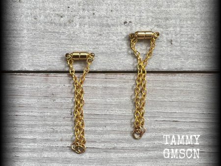 DIY Magnetic clasp and chain for tunnel dangles-5mm 4 gauge on Sale