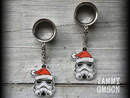 Storm trooper-Star Wars- Christmas tunnel earrings Online now