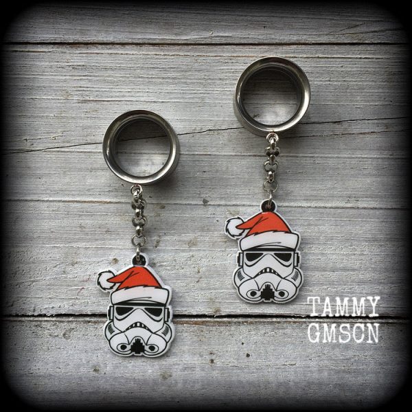 Storm trooper-Star Wars- Christmas tunnel earrings Online now