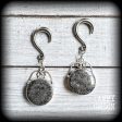 Stingray coral jasper gauged earrings-Hanging gauges Online now