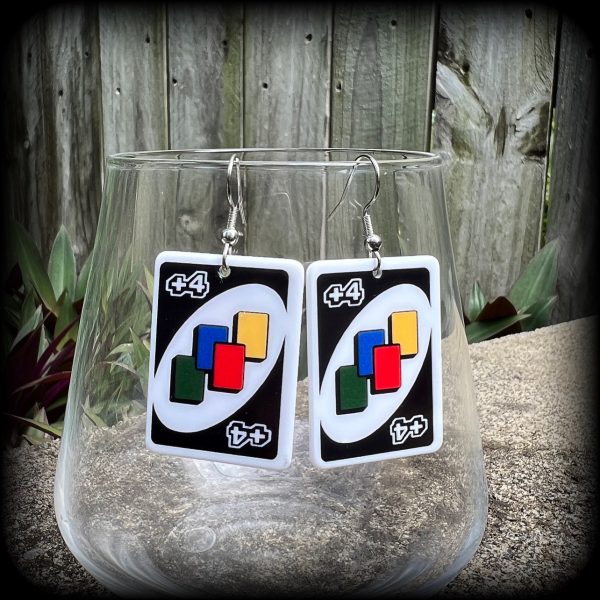 UNO cards earrings-Card game earrings Supply