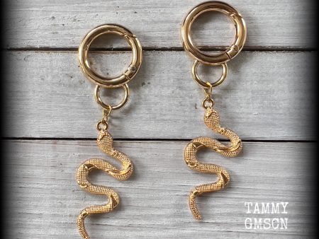 Snake tunnel hoops-Snake snap ring earrings Cheap