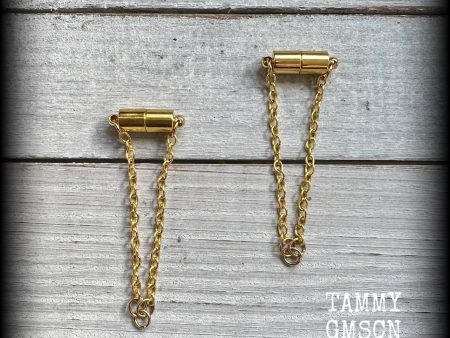 DIY Magnetic clasp and chain for tunnel dangles-8mm 0 gauge Sale