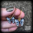 Antique gold blue butterfly earrings Fashion