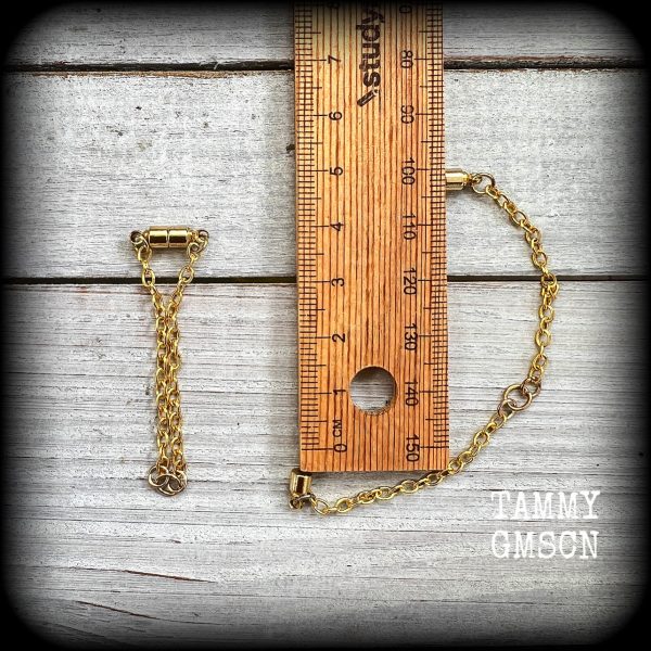 DIY Magnetic clasp and chain for tunnel dangles-5mm 4 gauge on Sale