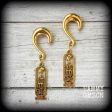 Cartouche gauged earrings For Sale