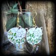 White fox and flowers earrings Hot on Sale