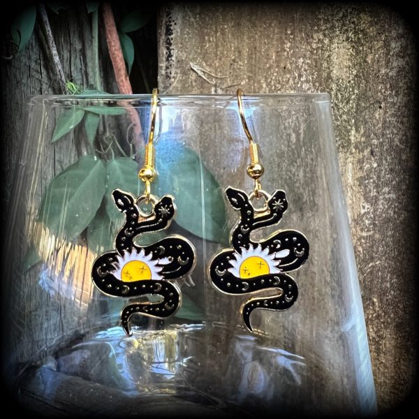 Two headed celestial snake earrings Discount