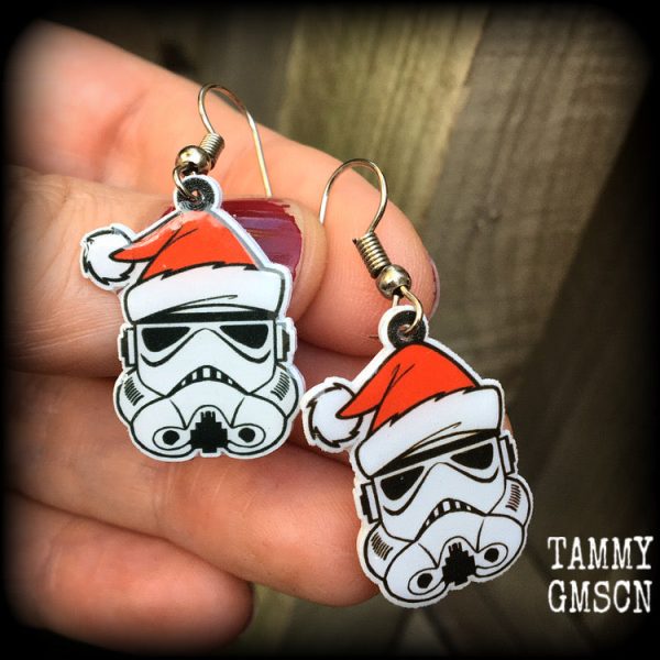 Storm trooper earrings-Star Wars Christmas earrings Fashion