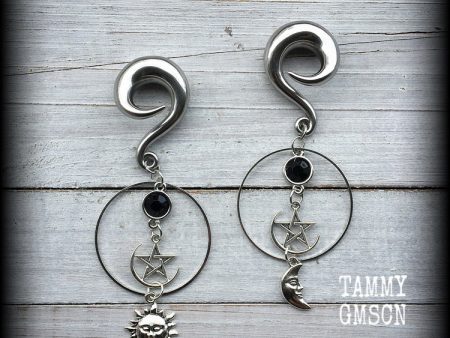 Sun and moon esoteric earrings Online