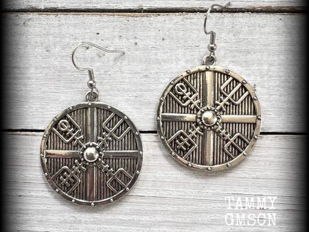 Viking shield earrings-Norse earrings on Sale