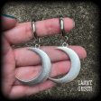 Crescent moon gauged hoop earrings Fashion