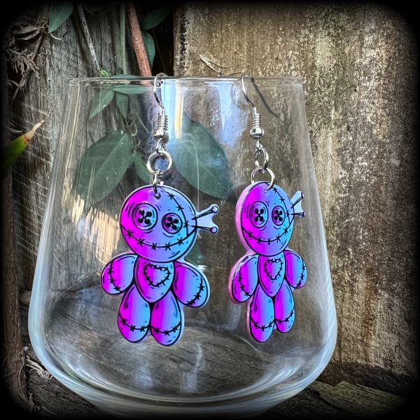 Voodoo doll earrings-Halloween earrings For Cheap