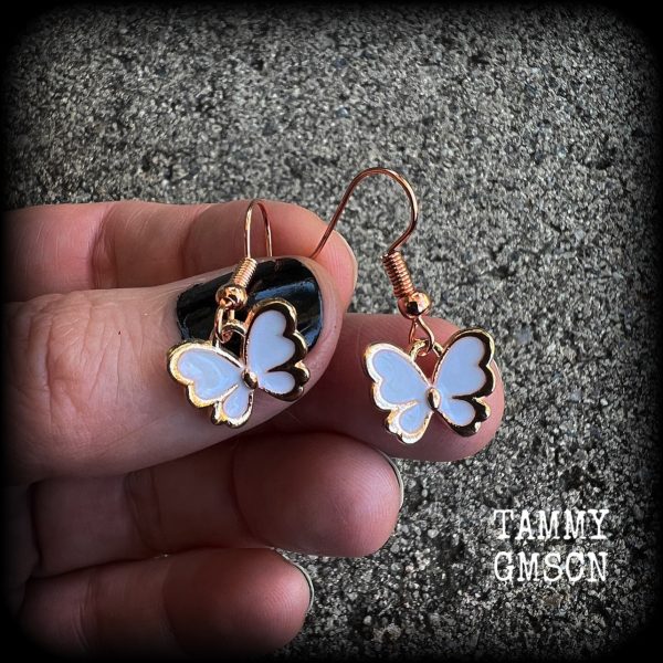 White butterfly earrings Hot on Sale