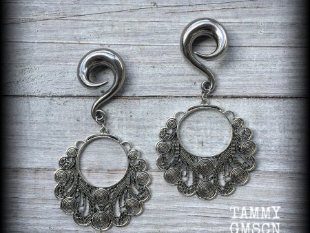 Aphrodite gauged earrings-Filigree earrings Sale