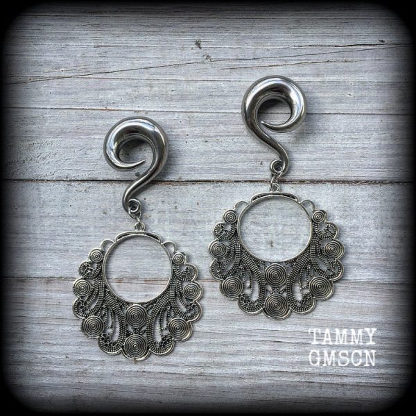 Aphrodite gauged earrings-Filigree earrings Sale