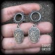 Sugar skull tunnel earrings-Halloween tunnels Online Sale