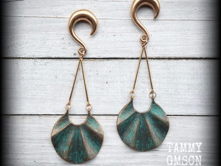 Sea hag gold tone ear weights-Sea witch earrings Online now