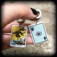 The Fool tarot card tunnel earrings on Sale