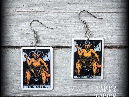 The Devil earrings-Tarot card earrings For Sale