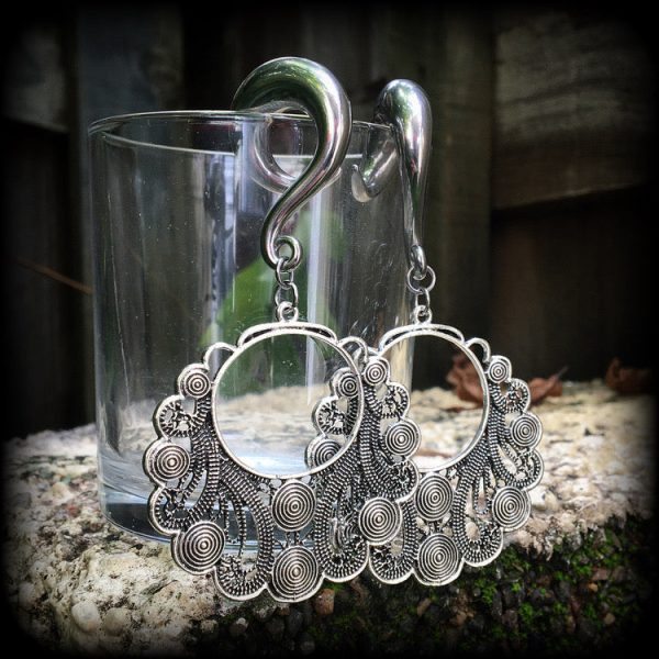 Aphrodite gauged earrings-Filigree earrings Sale