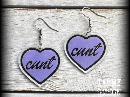 Swear word earrings-Cuss words Online