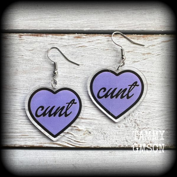 Swear word earrings-Cuss words Online