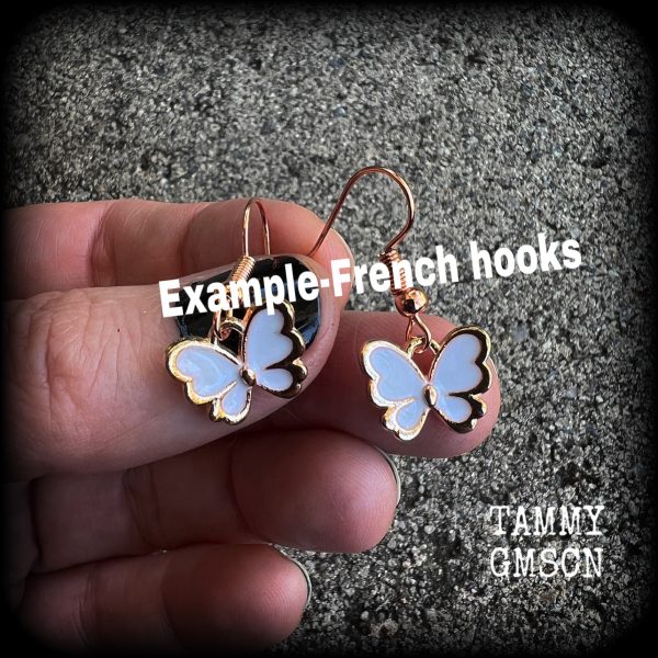 White butterfly earrings Hot on Sale