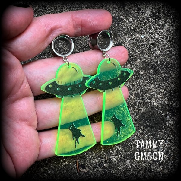 UFO cat abduction tunnel earrings For Discount