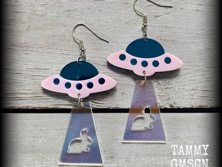 UFO earrings-Rabbit abduction earrings Supply