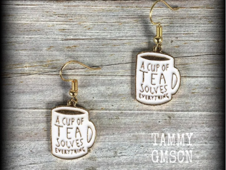 Teacup earrings-Coffee mug earrings Online Sale