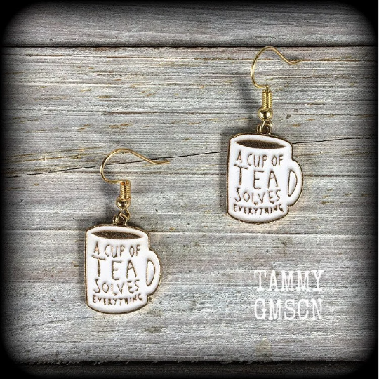 Teacup earrings-Coffee mug earrings Online Sale