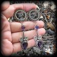 Amethyst tunnel dangles-Ornate tunnels For Discount