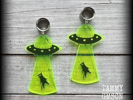 UFO cat abduction tunnel earrings For Discount